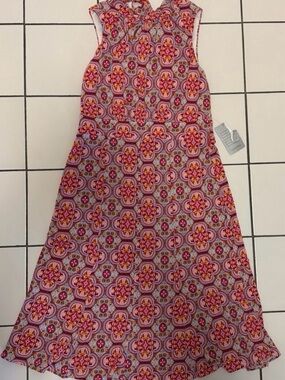 Donna Morgan Pink and Orange Floral Medallion A-Line Maxi Skirt